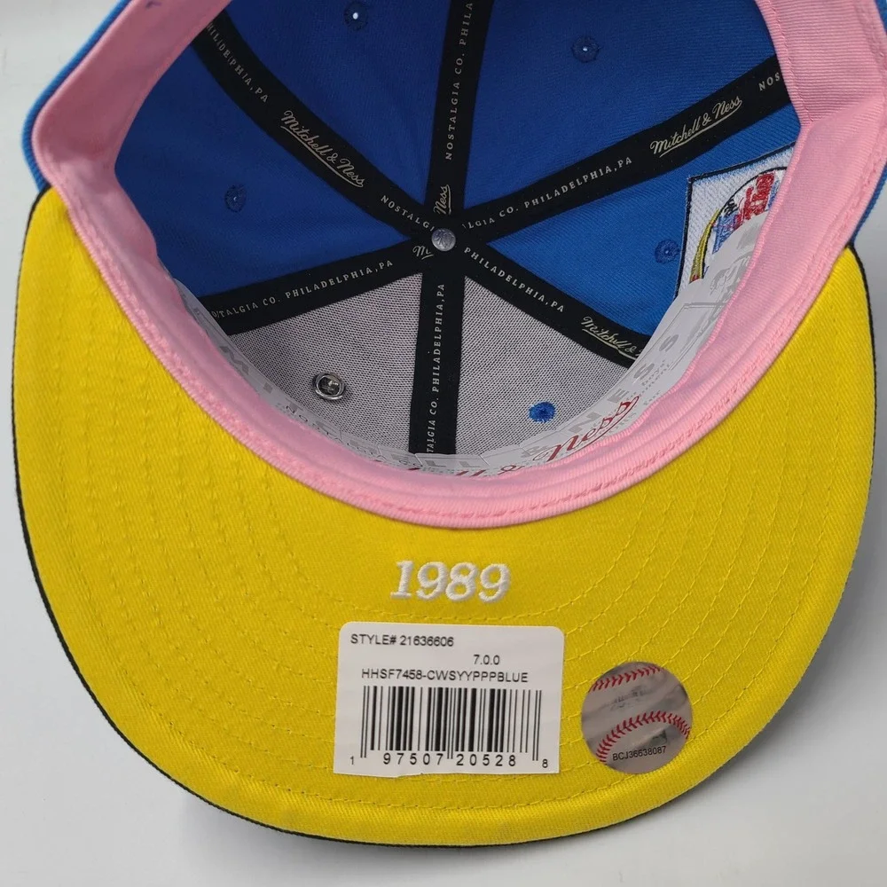 Chicago White Sox Hat Fitted 7 Mitchell & Ness Black Blue Yellow Red Topps Patch